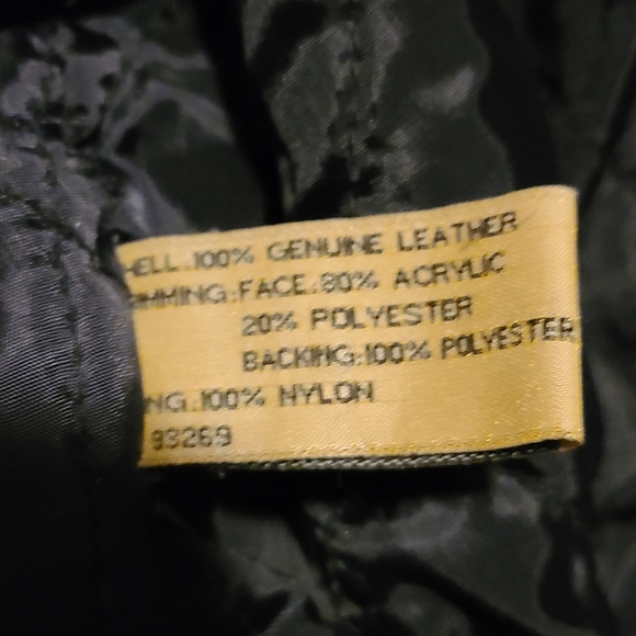 Vintage Mgr Black Leather Crop Bomber Winter Jacket 90s Suede Its Our Universe S - Picture 7 of 11